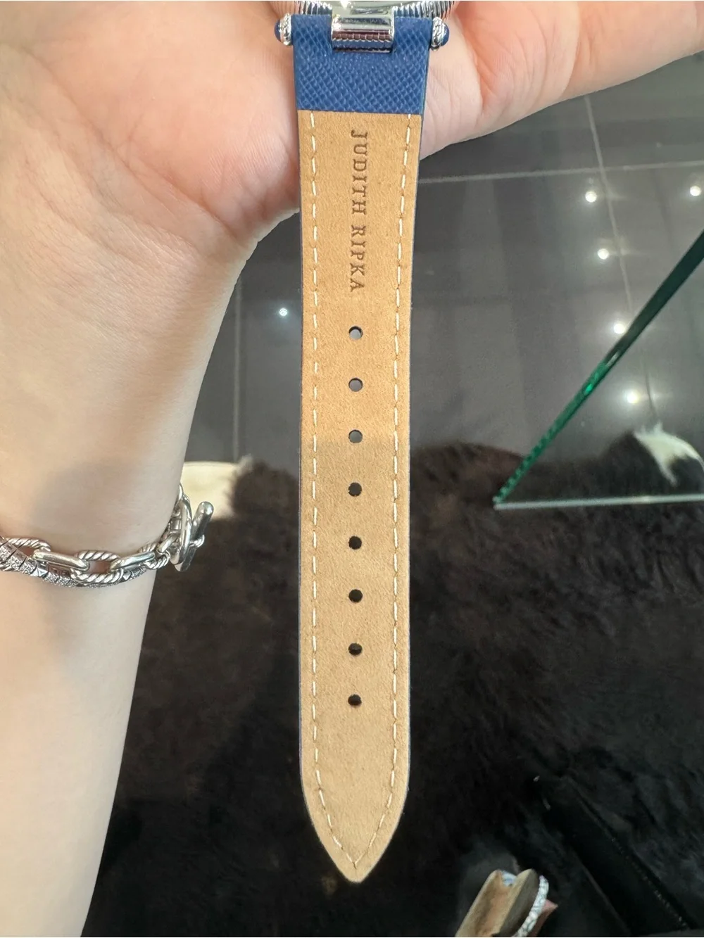 New Judith Ripka Stainless Steel Swiss Quartz Oval Moon Phase Watch